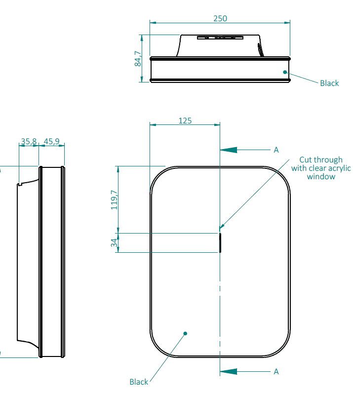 Technical Drawing EV Charger